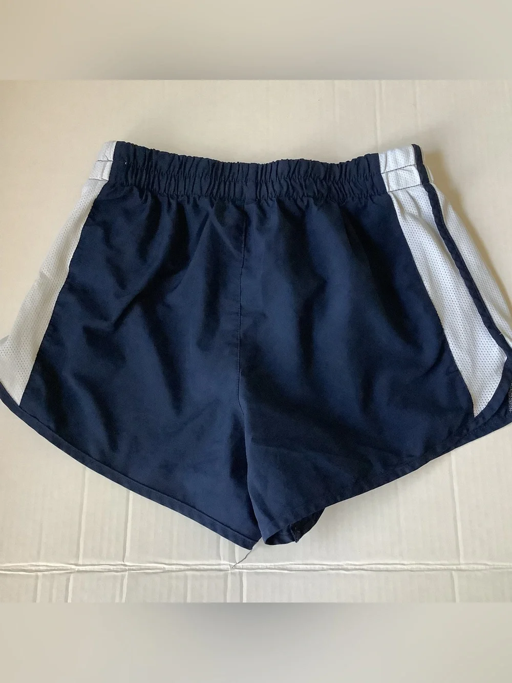 Nike Dri-FIT Navy Blue White Mesh Running Shorts Drawstring Women's XS/S